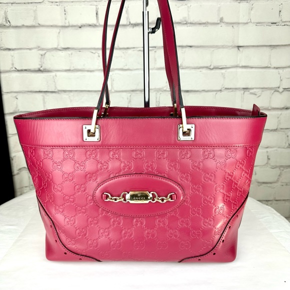 Gucci Handbags - GUCCI pink magenta guccissima leather shoulder bag